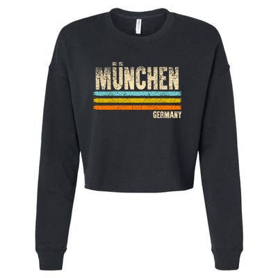 Munich MüNchen Bavaria Germany German Retro City Cropped Pullover Crew