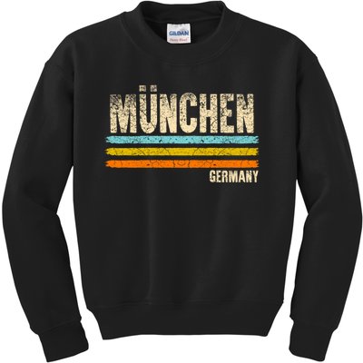 Munich MüNchen Bavaria Germany German Retro City Kids Sweatshirt