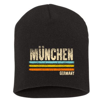 Munich MüNchen Bavaria Germany German Retro City Short Acrylic Beanie