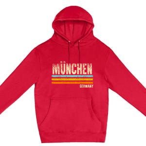 Munich MüNchen Bavaria Germany German Retro City Premium Pullover Hoodie