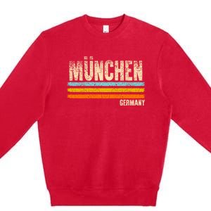 Munich MüNchen Bavaria Germany German Retro City Premium Crewneck Sweatshirt