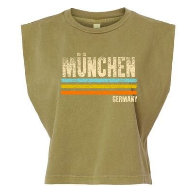 Munich MüNchen Bavaria Germany German Retro City Garment-Dyed Women's Muscle Tee