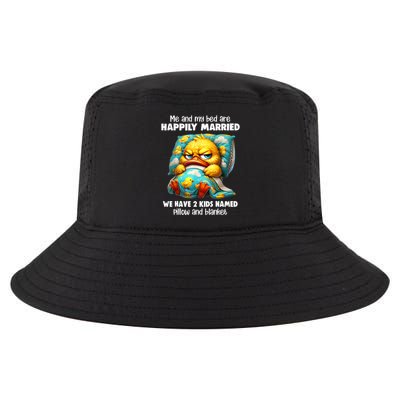 Me & My Bed Are Happily Married We Have 2  Named Pillow  Cool Comfort Performance Bucket Hat