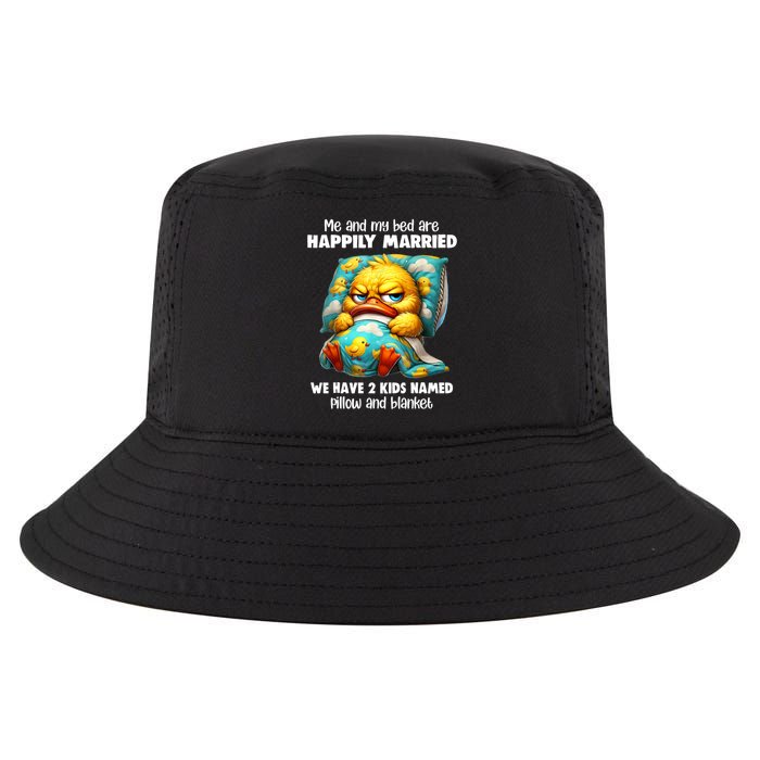 Me & My Bed Are Happily Married We Have 2  Named Pillow  Cool Comfort Performance Bucket Hat