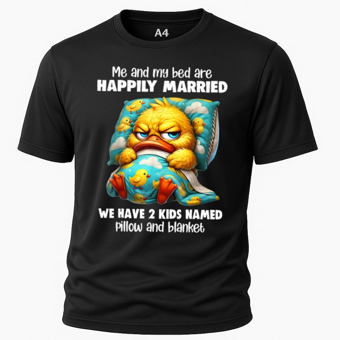 Me & My Bed Are Happily Married We Have 2  Named Pillow  Performance Shirt