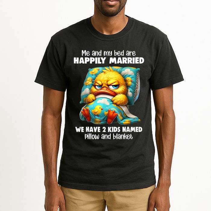Me & My Bed Are Happily Married We Have 2  Named Pillow  Tall T-Shirt