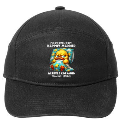 Me & My Bed Are Happily Married We Have 2  Named Pillow  7-Panel Snapback Hat