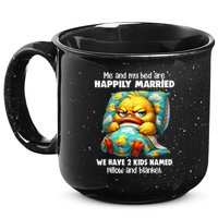 Me & My Bed Are Happily Married We Have 2  Named Pillow  15oz Campfire Ceramic Mug