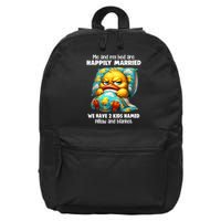 Me & My Bed Are Happily Married We Have 2  Named Pillow  16 in Basic Backpack