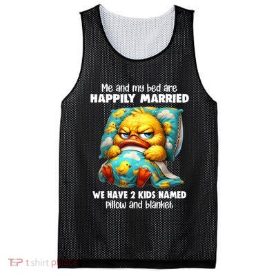 Me & My Bed Are Happily Married We Have 2  Named Pillow  Mesh Reversible Basketball Jersey Tank