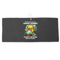 Me & My Bed Are Happily Married We Have 2  Named Pillow  Large Microfiber Waffle Golf Towel