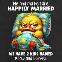 Me & My Bed Are Happily Married We Have 2  Named Pillow  Large Microfiber Waffle Golf Towel