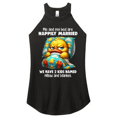 Me & My Bed Are Happily Married We Have 2  Named Pillow  Women's Perfect Tri Rocker Tank