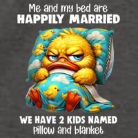 Me & My Bed Are Happily Married We Have 2  Named Pillow  Vector Backpack