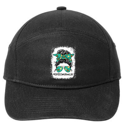 Momlife Messy Bun Scout Cookie Mom Gift 7-Panel Snapback Hat