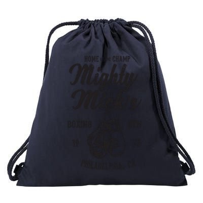 Mighty Micks Boxing Gym Vintage Sports Black Drawstring Bag