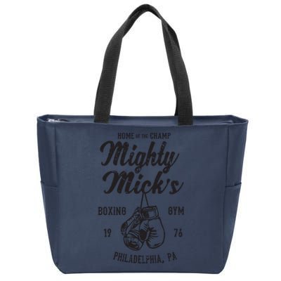 Mighty Micks Boxing Gym Vintage Sports Black Zip Tote Bag