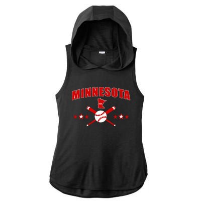 Minnesota Mn Baseball Ladies PosiCharge Tri-Blend Wicking Draft Hoodie Tank