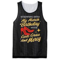 My March Birthday Gods Grace And Mercy Birthday Mesh Reversible Basketball Jersey Tank