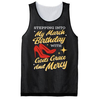 My March Birthday Gods Grace And Mercy Birthday Mesh Reversible Basketball Jersey Tank