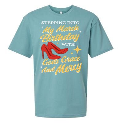 My March Birthday Gods Grace And Mercy Birthday Sueded Cloud Jersey T-Shirt