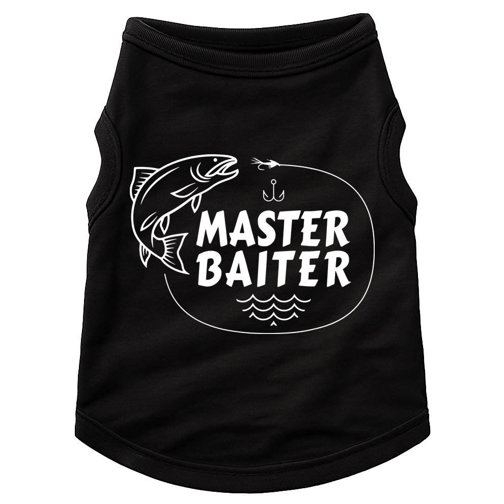 Mens Master Baiter Shirt Funny Fishing Fisherman Joke Dad Grandpa Doggie Tank