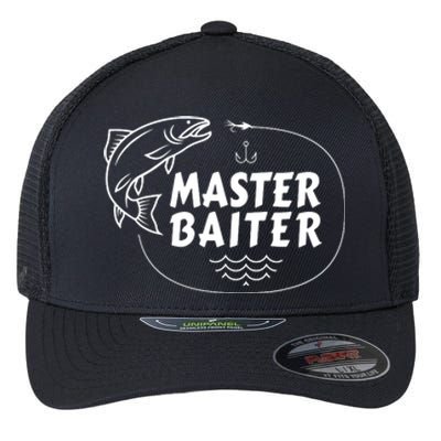 Mens Master Baiter Shirt Funny Fishing Fisherman Joke Dad Grandpa Flexfit Unipanel Trucker Cap