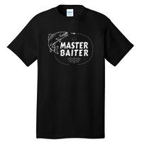 Mens Master Baiter Shirt Funny Fishing Fisherman Joke Dad Grandpa Tall T-Shirt