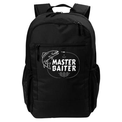 Mens Master Baiter Shirt Funny Fishing Fisherman Joke Dad Grandpa Daily Commute Backpack