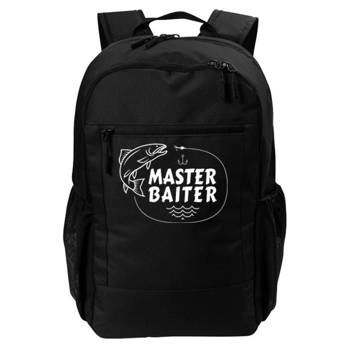 Mens Master Baiter Shirt Funny Fishing Fisherman Joke Dad Grandpa Daily Commute Backpack