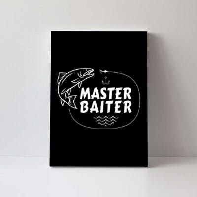 Mens Master Baiter Shirt Funny Fishing Fisherman Joke Dad Grandpa Canvas