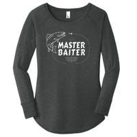 Mens Master Baiter Shirt Funny Fishing Fisherman Joke Dad Grandpa Women's Perfect Tri Tunic Long Sleeve Shirt