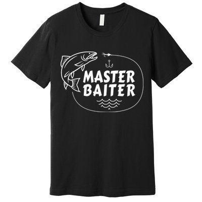 Mens Master Baiter Shirt Funny Fishing Fisherman Joke Dad Grandpa Premium T-Shirt
