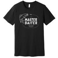 Mens Master Baiter Shirt Funny Fishing Fisherman Joke Dad Grandpa Premium T-Shirt