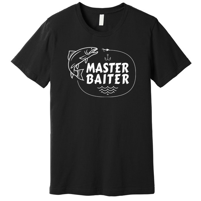 Mens Master Baiter Shirt Funny Fishing Fisherman Joke Dad Grandpa Premium T-Shirt