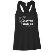 Mens Master Baiter Shirt Funny Fishing Fisherman Joke Dad Grandpa Women's Racerback Tank