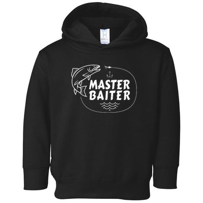 Mens Master Baiter Shirt Funny Fishing Fisherman Joke Dad Grandpa Toddler Hoodie