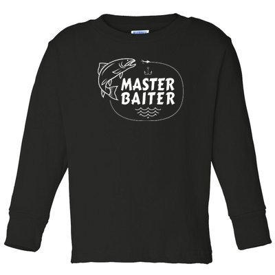 Mens Master Baiter Shirt Funny Fishing Fisherman Joke Dad Grandpa Toddler Long Sleeve Shirt