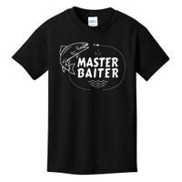 Mens Master Baiter Shirt Funny Fishing Fisherman Joke Dad Grandpa Kids T-Shirt