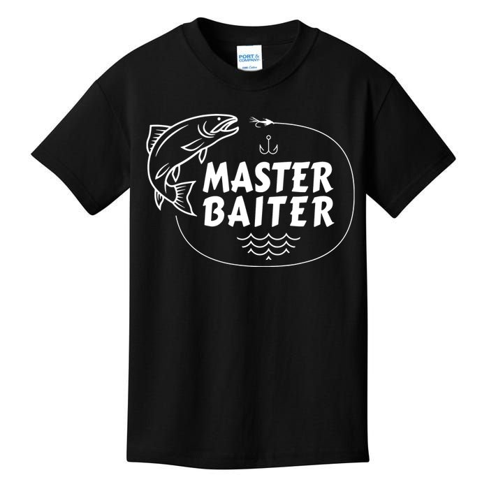 Mens Master Baiter Shirt Funny Fishing Fisherman Joke Dad Grandpa Kids T-Shirt