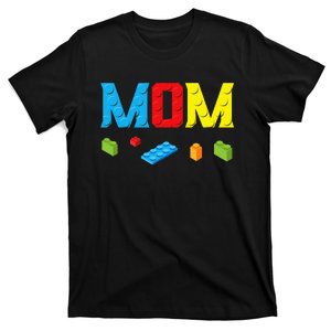 Mom Master Builder Building Bricks Blocks Family Set Parents T-Shirt