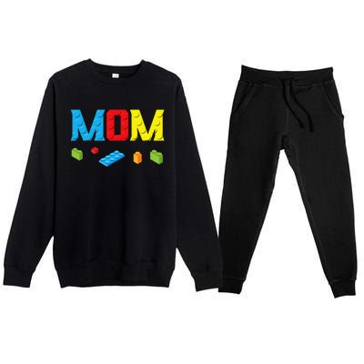 Mom Master Builder Building Bricks Blocks Family Set Parents Premium Crewneck Sweatsuit Set