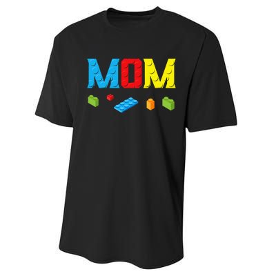 Mom Master Builder Building Bricks Blocks Family Set Parents Performance Sprint T-Shirt