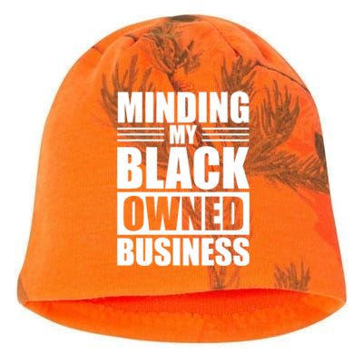 Minding My Black Owned Business Funny Gift For Business Owner Great Gift Kati - Camo Knit Beanie