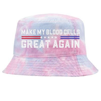 Make My Blood Cells Great Again Leukemia Cancer Awareness Tie-Dyed Bucket Hat