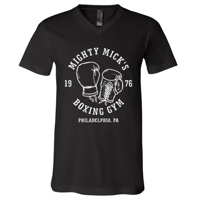 Mighty Mick's Boxing Gym 1976 V-Neck T-Shirt