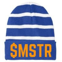 $Mstr Microstrategy Bitcoin Striped Beanie with Solid Band