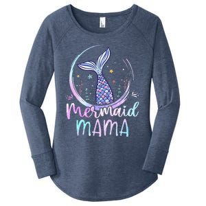 Mermaid Mama Birthday Mermaid Girl Beach Mermaid Tail Women's Perfect Tri Tunic Long Sleeve Shirt