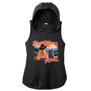 Mountain Muttma Boho Dog Hiking Trail Camping Adventure Ladies PosiCharge Tri-Blend Wicking Draft Hoodie Tank