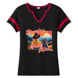 Mountain Muttma Boho Dog Hiking Trail Camping Adventure Ladies Halftime Notch Neck Tee